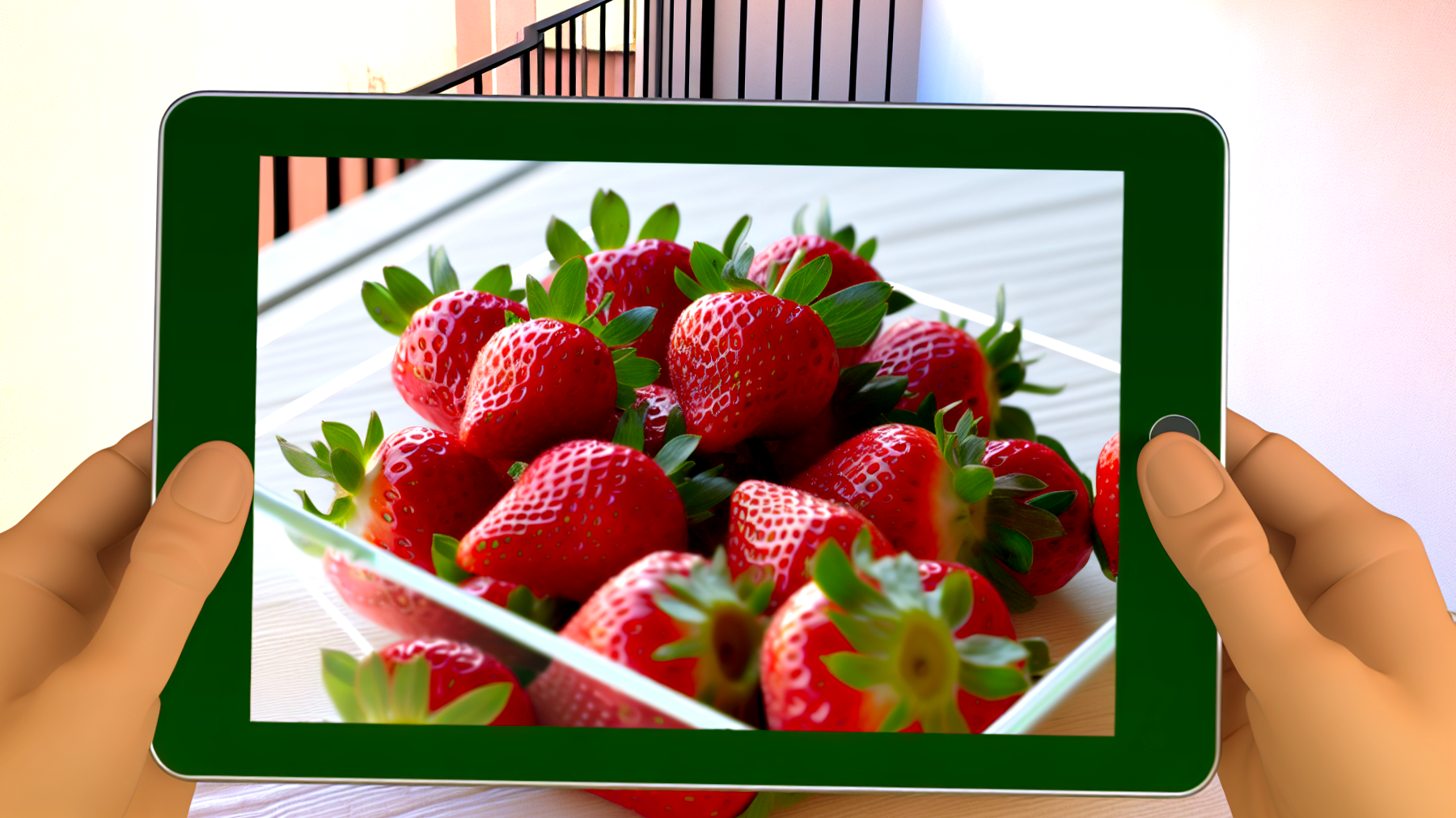 fragole vaso balcone"